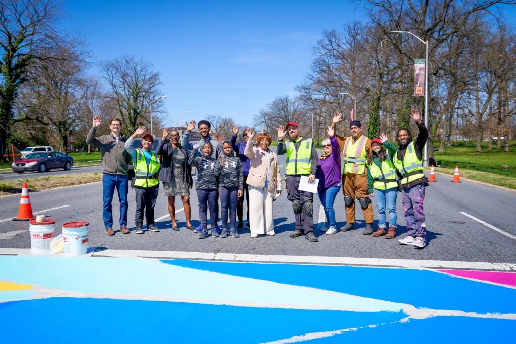 Druid Hill Canopy Crosswalk group photo of community leaders and sponsor