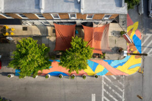 Sweet 27 Parklet Pavement Mural aerial