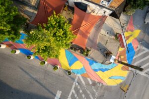 Sweet 27 Parklet Pavement Mural aerial alt