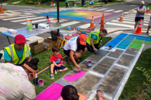 Hyattsville Quilted Crossing Graham Projects community paint day action shot
