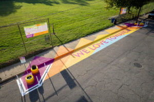 We Love Towanda drop off zone mural birds eye view perspective
