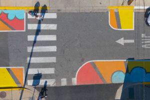 Hyattsville Bean There Sun That Gallatin Gallatin & Church aerial crosswalk detail view