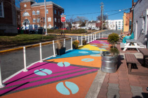 Hyattsville Bean There Sun That Vigilante Coffee parklet perspective northeast
