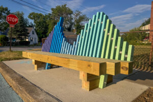 Annapolis Eastport Wave bench perspective during the golden hour