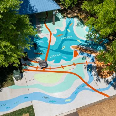 Waters Landing Creek to Lake mural