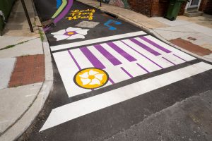Lady Day Way Rhythm of Billie perspective view of piano keys crosswalk at Gough Street