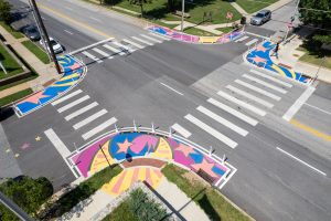 3rd & Patapsco Celestial Crossings birds-eye view of intersection facing north